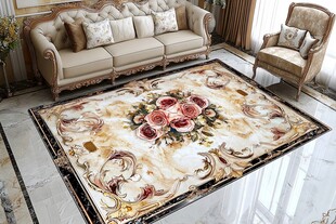 欧式奢华客厅地毯装饰图