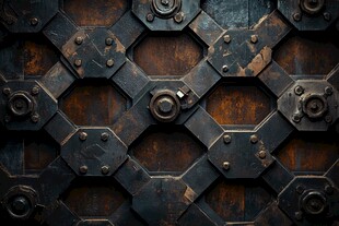 复古金属拼接纹理背景图