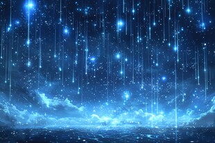 梦幻星空流星夜景图