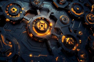 炫酷机械齿轮科技感画面