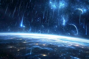 梦幻星空下的地球美景