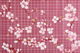 粉色樱花格子图案背景