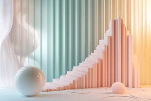 梦幻阶梯与圆球艺术场景