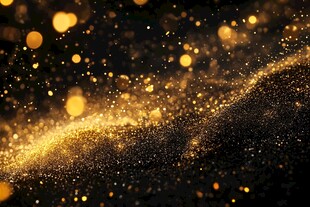 金色粒子流动闪耀背景
