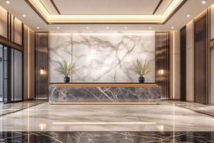 豪华大理石大厅接待台设计