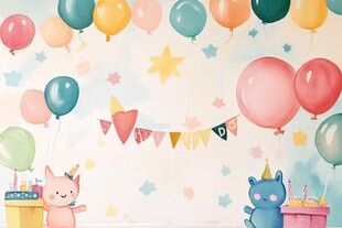 童趣派对场景 可爱气球装饰
