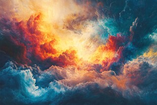 梦幻绚烂的云海天空景象