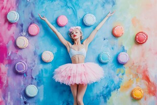 芭蕾少女与缤纷马卡龙