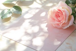 粉色玫瑰的光影浪漫时刻