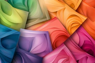 多彩立体折纸风格抽象图案