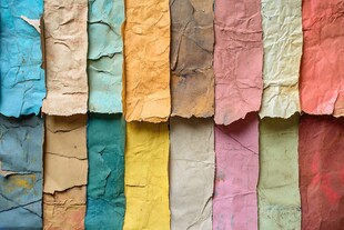 多彩褶皱纸张纹理展示