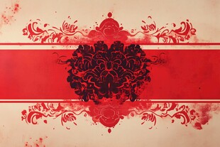 中式红底花纹装饰图案