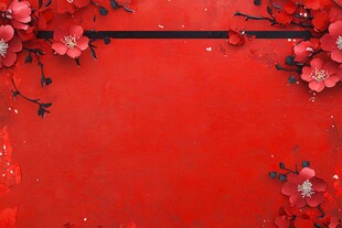 红色梅花背景喜庆画面