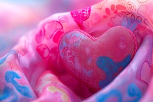 粉色爱心布饰浪漫画面