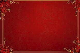 喜庆红色花卉边框背景图