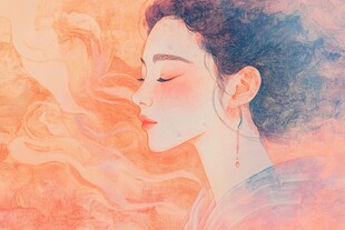 梦幻侧颜的古风优雅女子