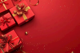 红色礼盒装点喜庆氛围