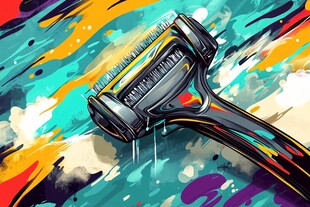 酷炫剃须工具的多彩艺术呈现