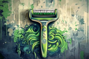 创意绿色剃须刀插画艺术