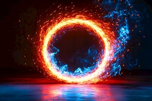 绚丽光绘圆环绽放奇幻色彩