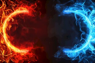 冰火双环特效背景图