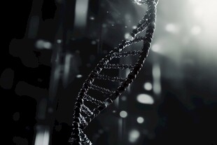 神秘DNA链在光影中闪耀