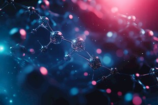 梦幻分子结构科技背景图