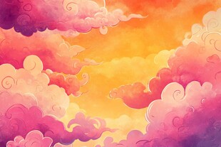 梦幻绚丽的彩云天空