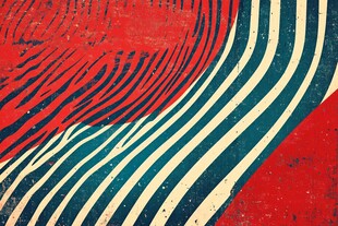 红蓝条纹抽象艺术图案