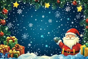 圣诞老人的欢乐圣诞场景