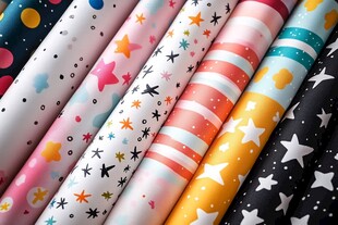 多彩星星图案包装纸