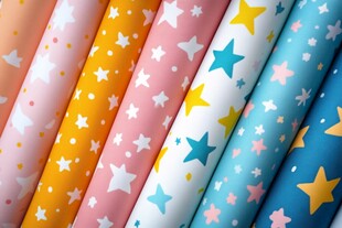 多彩星星图案包装纸