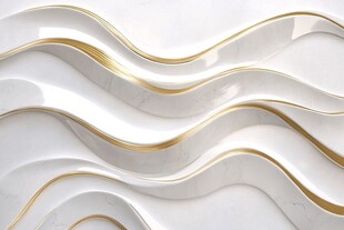 白色金纹波浪立体装饰背景