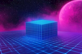 科幻风格的立方体宇宙场景
