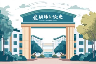 盒畔楚人校园入口插画