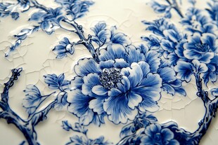青花瓷上的绝美花卉图案