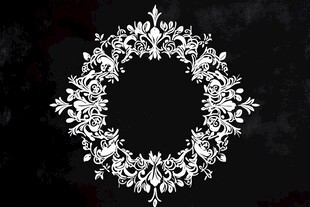 白色复古圆形花纹装饰图案