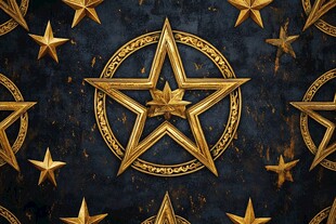 金色五角星装饰图案背景