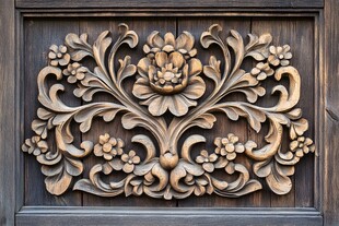 古典木雕花卉装饰图案