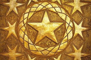 金色星形华丽图案背景