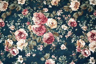 复古繁花图案布料