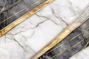 奢华大理石与金色线条纹理