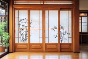 日式和风障子门室内景致