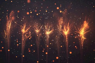 梦幻烟花绽放夜空