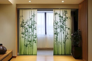 竹韵屏风装点雅致家居空间