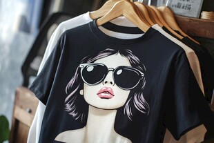 时尚印花女士T恤展示