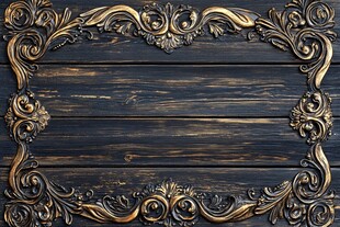 复古雕花边框搭配深色木板
