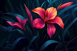 梦幻绚丽的绽放花朵