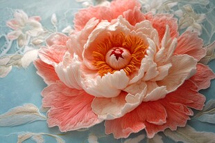 立体纸艺粉色牡丹花