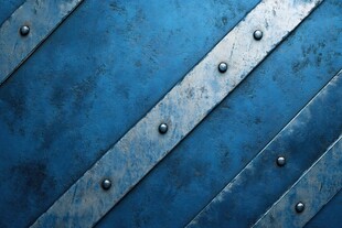 蓝色金属板与铆钉纹理